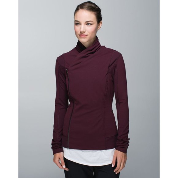 lululemon athletica Jackets & Blazers - Lulu Bhakti Jacket Bordeaux Drama Moto Burgundy 4